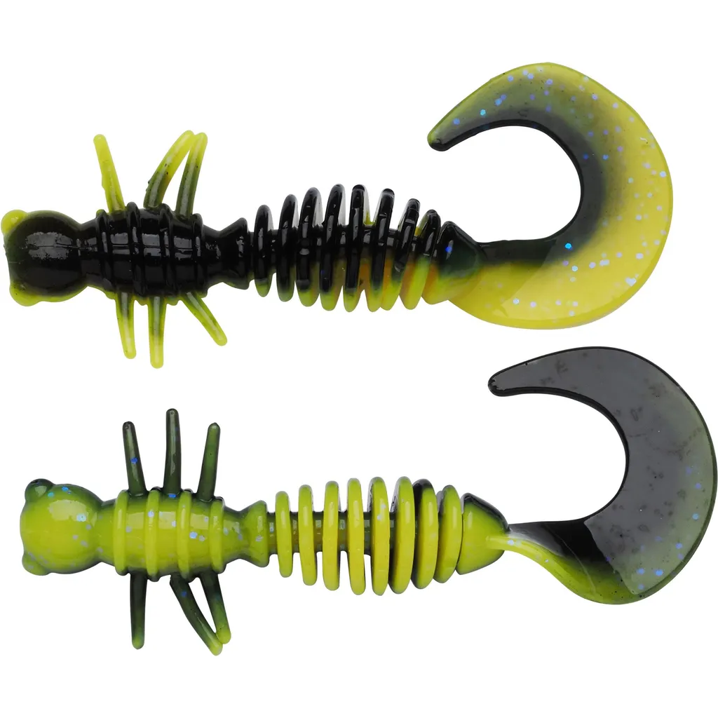 Berkley PowerBait Power Curly Gummiköder 5.5cm Black Sunshine Yellow