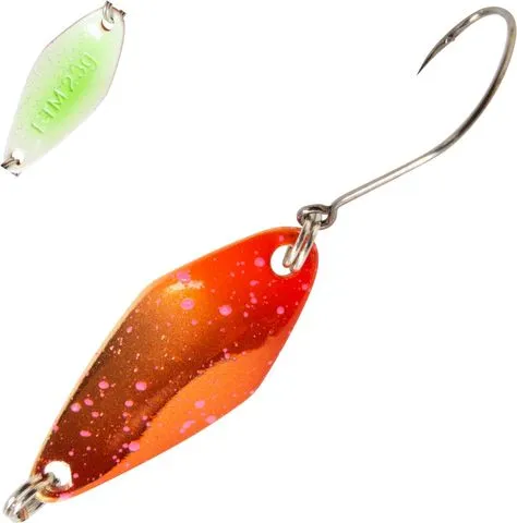 FTM Spoon Tremo 2.3g 2.9cm Orange-Red Pink/White-Green With Glitter Single Hook