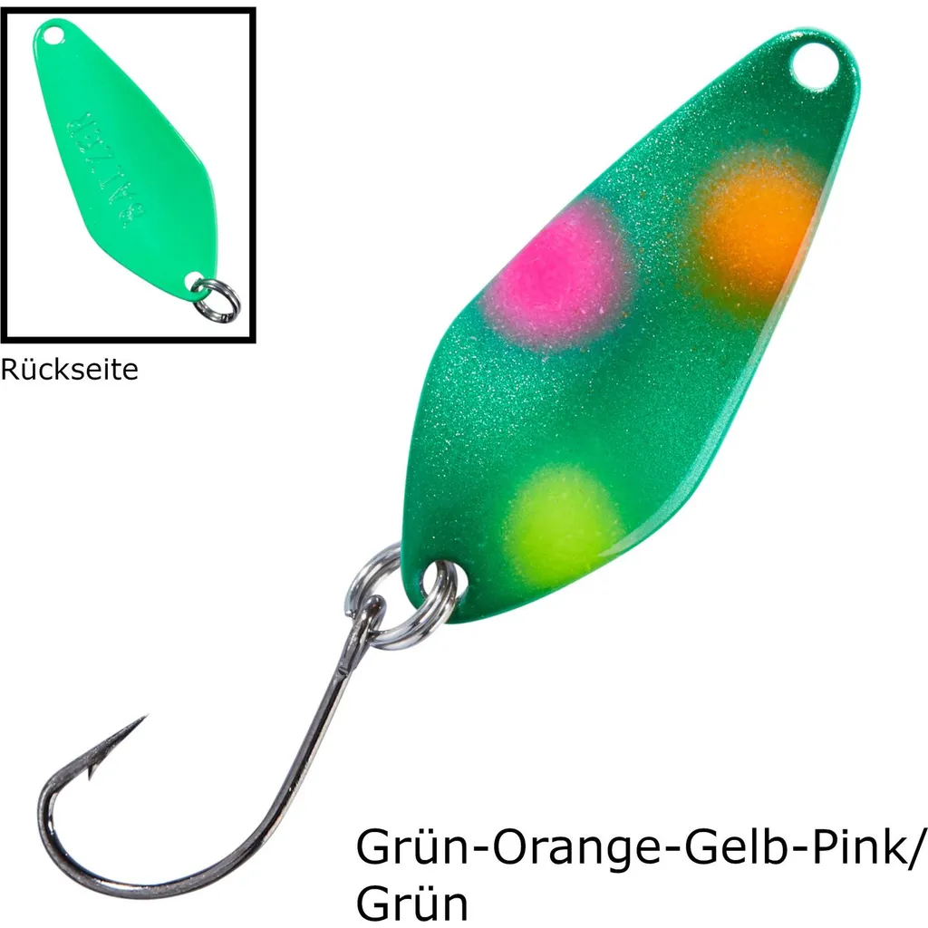 Balzer Spoon Searcher 2.1g Grün-Orange-Gelb-Pink/Grün