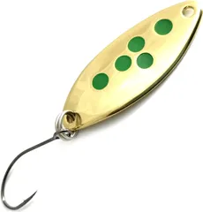 Troutwerk Spoon 3.3cm 2.5g Gold-Coloured/Green Dots