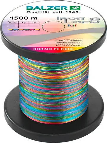 Balzer Iron Line 8 Surf Braided Line 1500m Multicolor