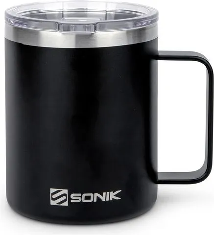 Sonik Sizzla Thermal Mug 0.4l Vacuum Insulation Slide Opening Lid Stainless Steel