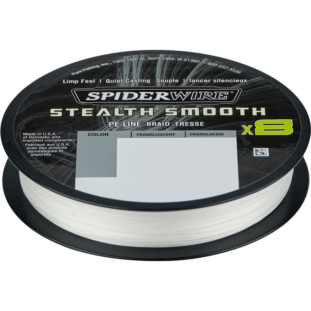 Spiderwire Stealth Smooth8 X8 PE Geflecht 0,33mm 38,1kg Transluzent