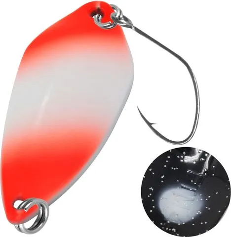 FTM Spoon Tremo 2.3g 2.9cm Neon Orange Lumi / Black With Glitter Lumi Single Hook