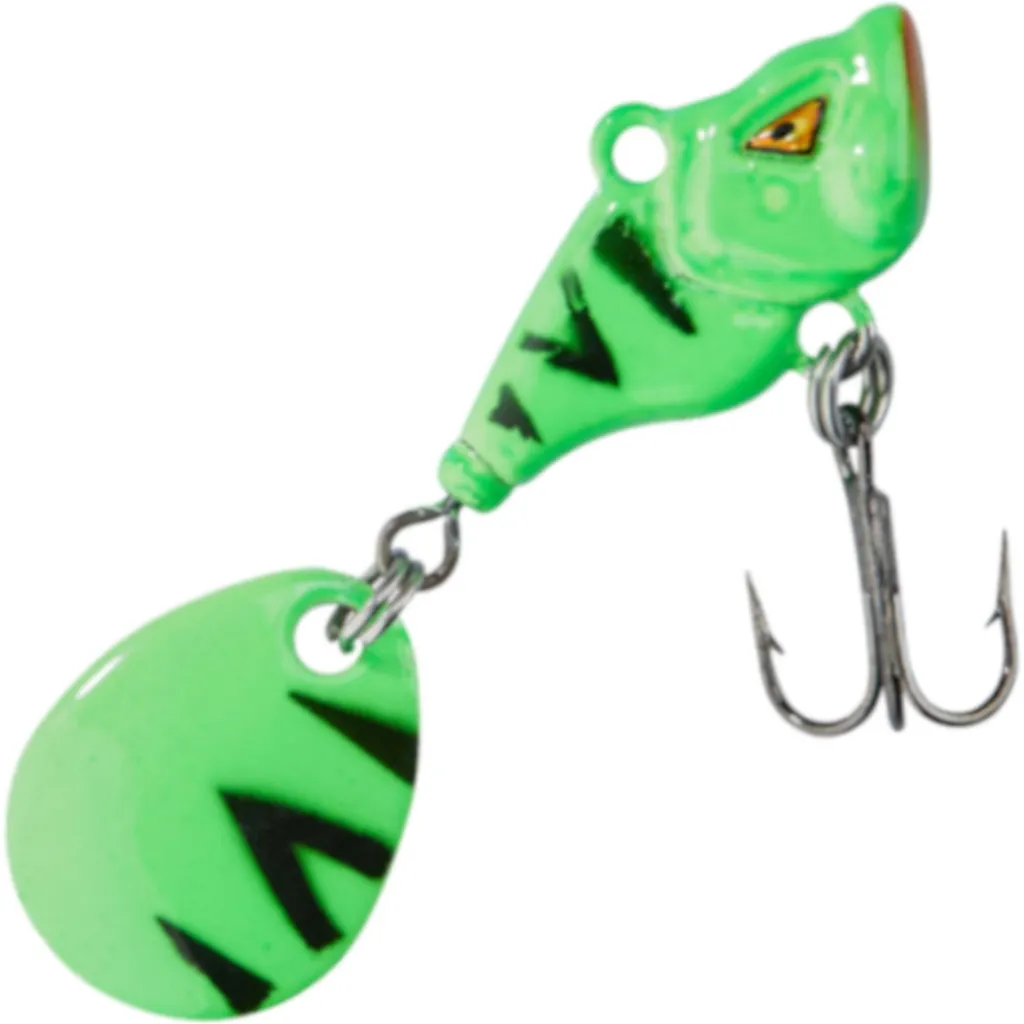 Balzer Shirasu Colonel Spin Buddy Evil Eye Spin tails 2,5cm 8g Green Fire Tiger UV