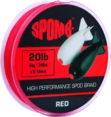Spomb Braid Braided Line 0.18mm 9kg 300m Red