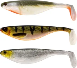 Westin ShadTeez Gummiköder 9cm 7g Mix Bass Orange Bling Perch Headlight