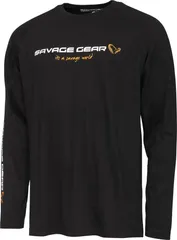 Savage Gear Signature Logo Langarm T-Shirt XL Black Caviar