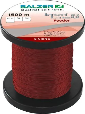 Balzer Iron Line 8 Feeder Braided Line 1500m Dark Red