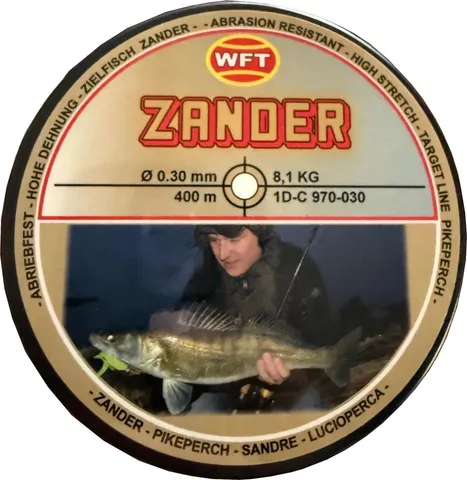 WFT Zielfisch Zander Monofilament-Schnur 0.3mm 8.1kg 400m