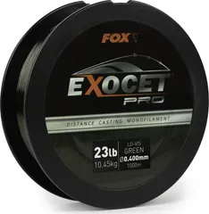 Fox Exocet Pro Monofilament Line 0.4mm 10.45kg 1000m Low Vis Green