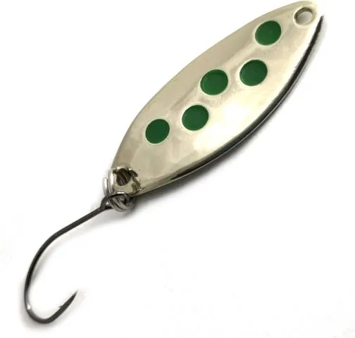 Troutwerk Spoon 2.5g 3.3cm Silberfarben Grüne Punkte
