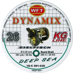 WFT Dynamix Round Deep Sea Braided Line 0.30mm 26kg 350m Green