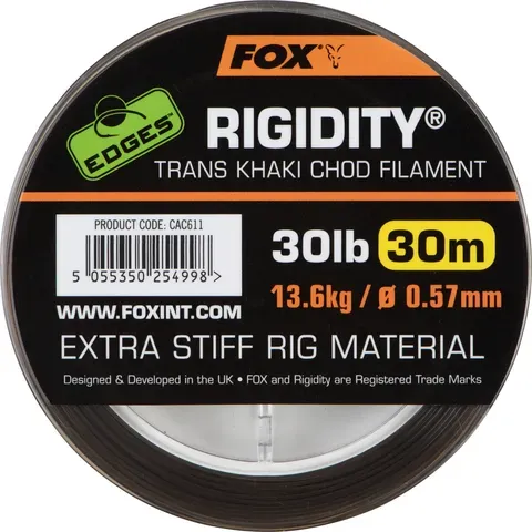 Fox Edges Rigidity Chod Filament 0.57mm 13.6kg 30m Trans Khaki