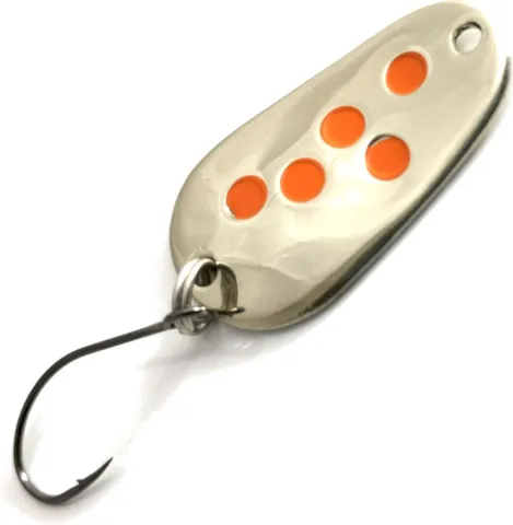 Troutwerk Spoon 2.8cm 3g Silberfarben/Orangefarbene Punkte