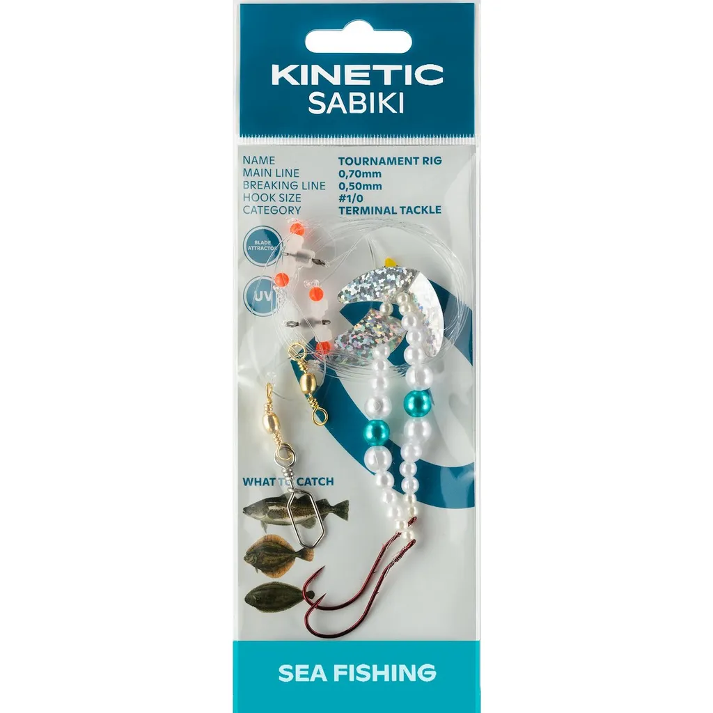 Kinetic Sabiki Tournament Fertigmontagen #1/0 120cm Blue Pearl Silver
