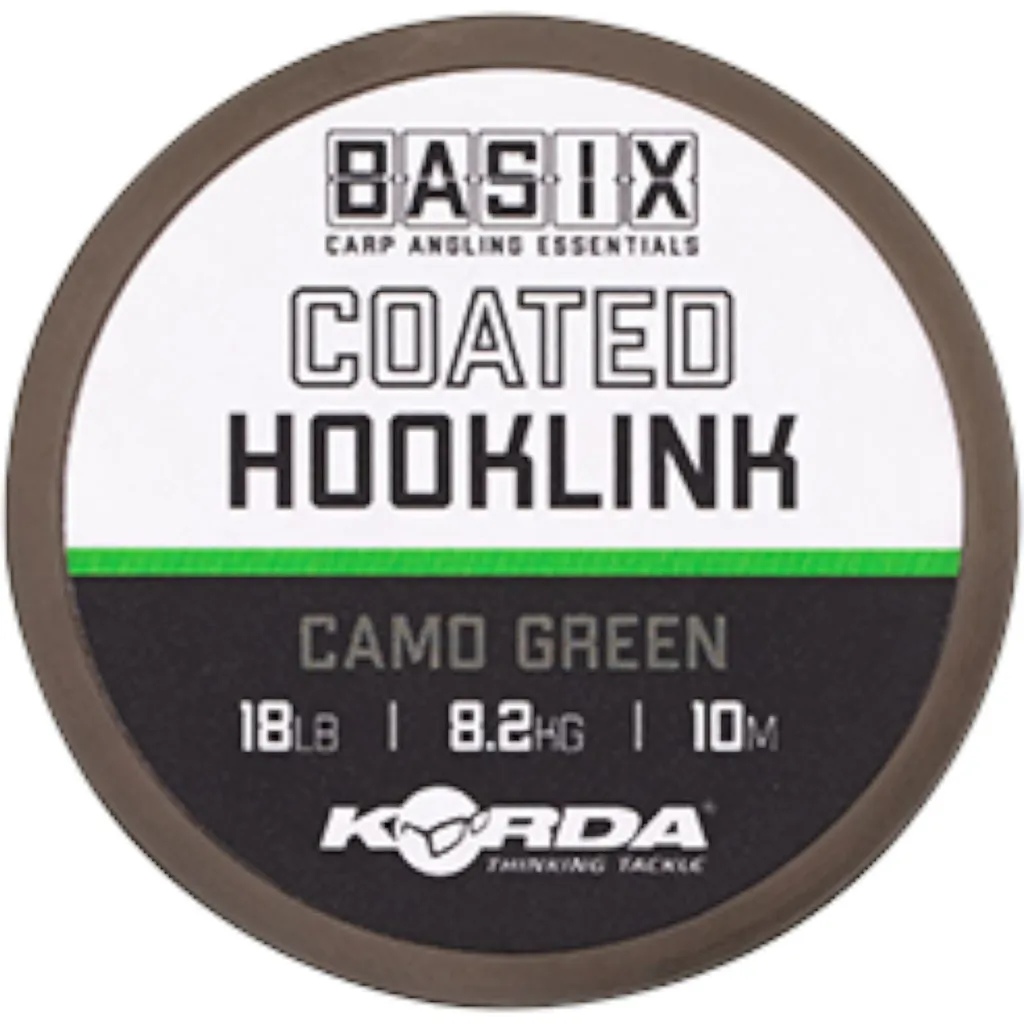 Korda Basix Coated Hooklink 8,2kg Camo Green