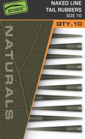 Fox Edges Naturals Naked Line Tail Rubbers 10 10pcs Dark Green