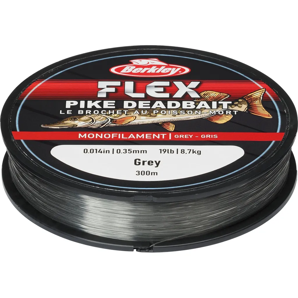 Berkley Flex Pike Deadbait Monofilschnur 300m 0.30mm Grey