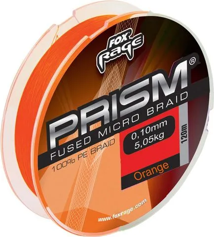 Fox Rage Prism Braided Line 0.1mm 120m Orange Fused