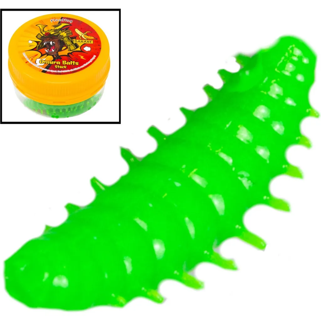 FTM Omura Baits Okto Banane Gummimaden 4cm Neon Grün
