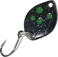 Troutwerk Spoon 0.8g 1.2cm Black/Green Dots