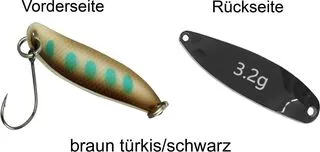 FTM Spoon Hammer Spoon 3.2g Tumbling Braun Türkis/Schwarz