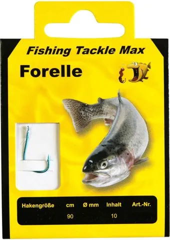 FTM Haken Gebunden Forelle 10pcs 90cm Einzelhaken Dünndrahtig