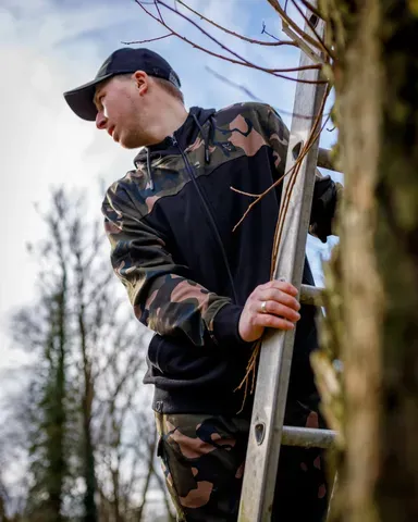 Fox LW Black Camo Split Zip Hoody XXL