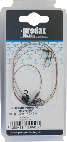 Predax Stahlvorfach 7x7 ready to fish 30cm 18kg 0.46mm