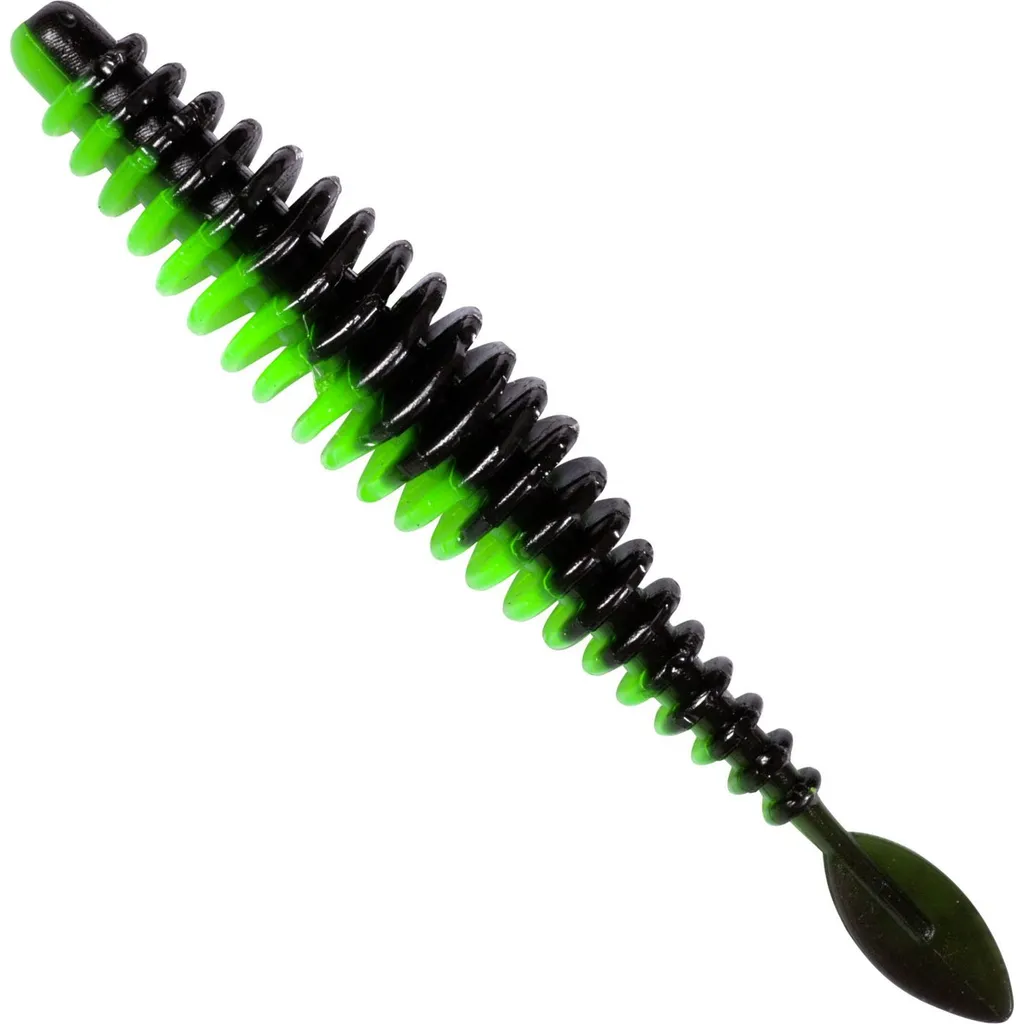 Quantum Magic Trout T-Worm P-Tail Gummiköder 6.5cm 1g Neon Grün/Schwarz