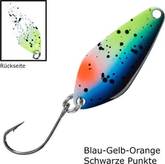 Balzer Spoon Searcher Spoons 67398 2.1g Blau-Gelb-Orange-Schwarze Punkte