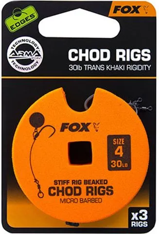 Fox Edge Armapoint Chod Rig Fertiges Rig #4 13.6kg Stiff Rig Beaked