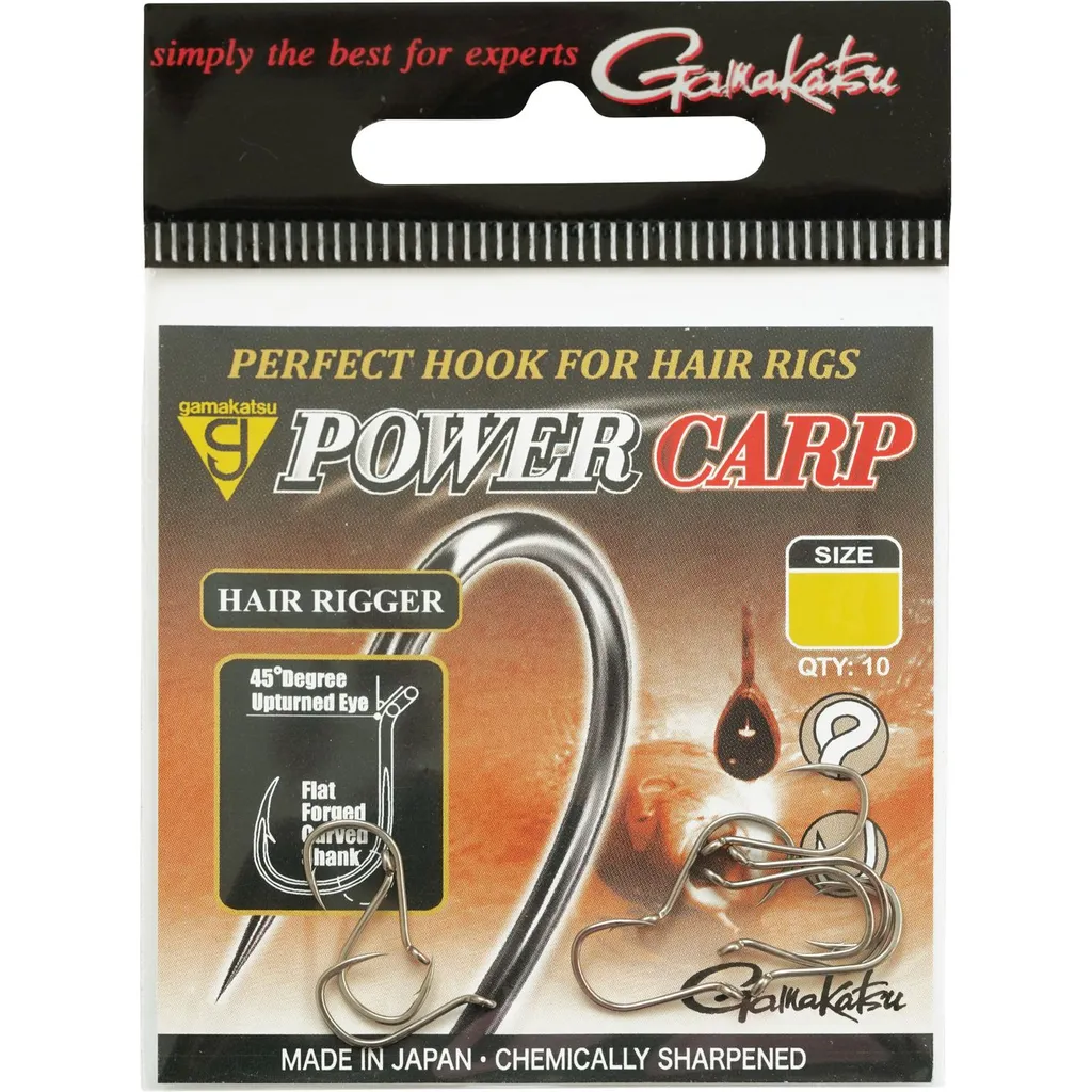 Gamakatsu Powercarp Hair Rigger Eyed Hook Haken #12