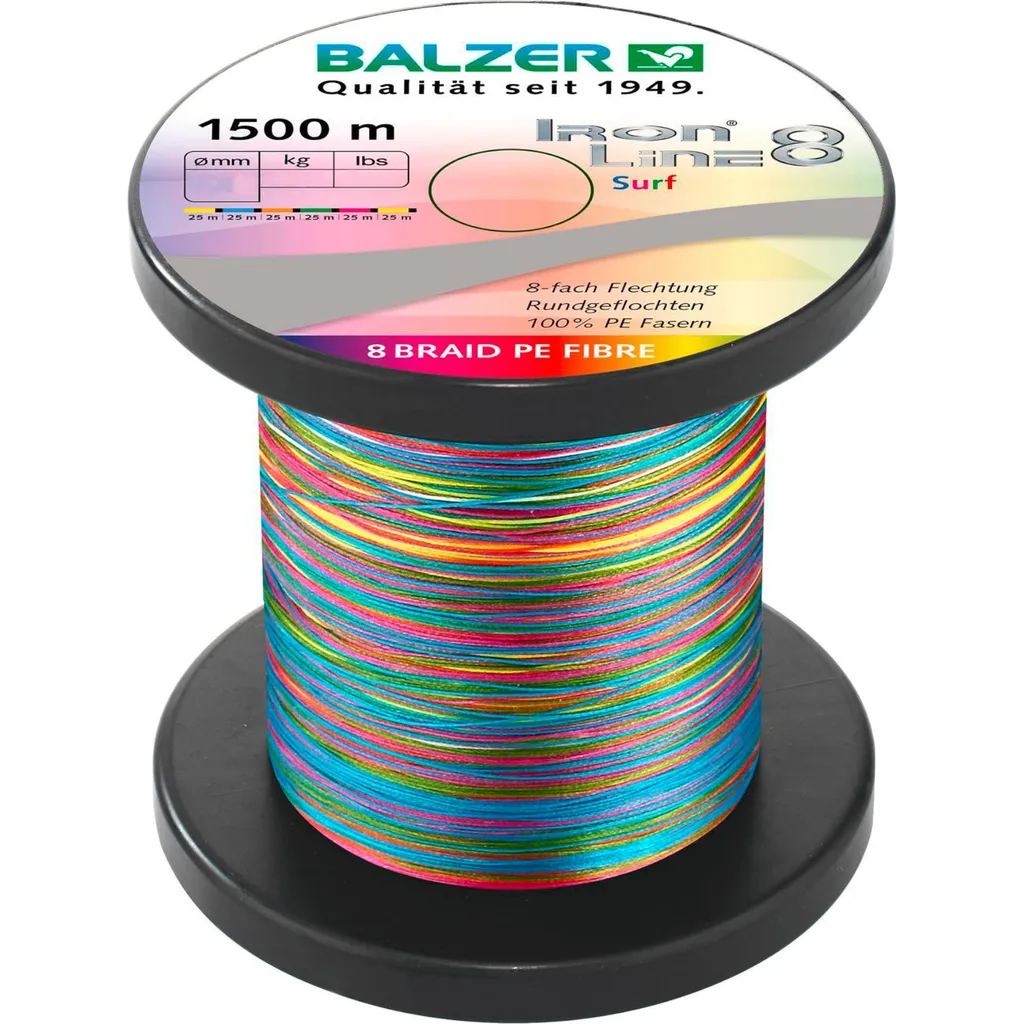 Balzer Iron Line 8 Surf Geflochtene Schnüre 94142 0.15mm 10.7kg