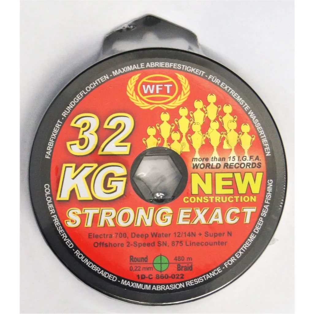 WFT KG STRONG EXACT geflochtene Schnur 0,22mm 32kg 480m Grün
