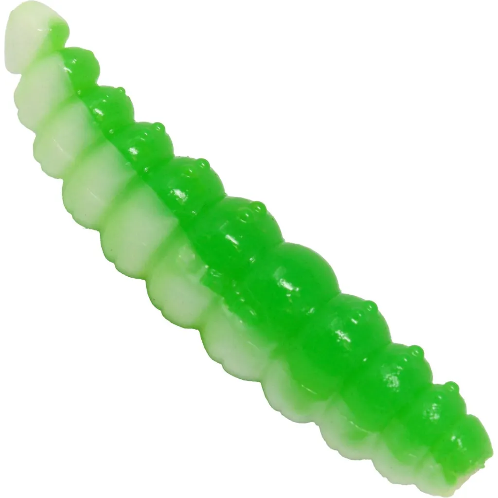 FTM Omura Baits Larvy Gummiköder Hellgrün Weiß 4,5cm 10Stk