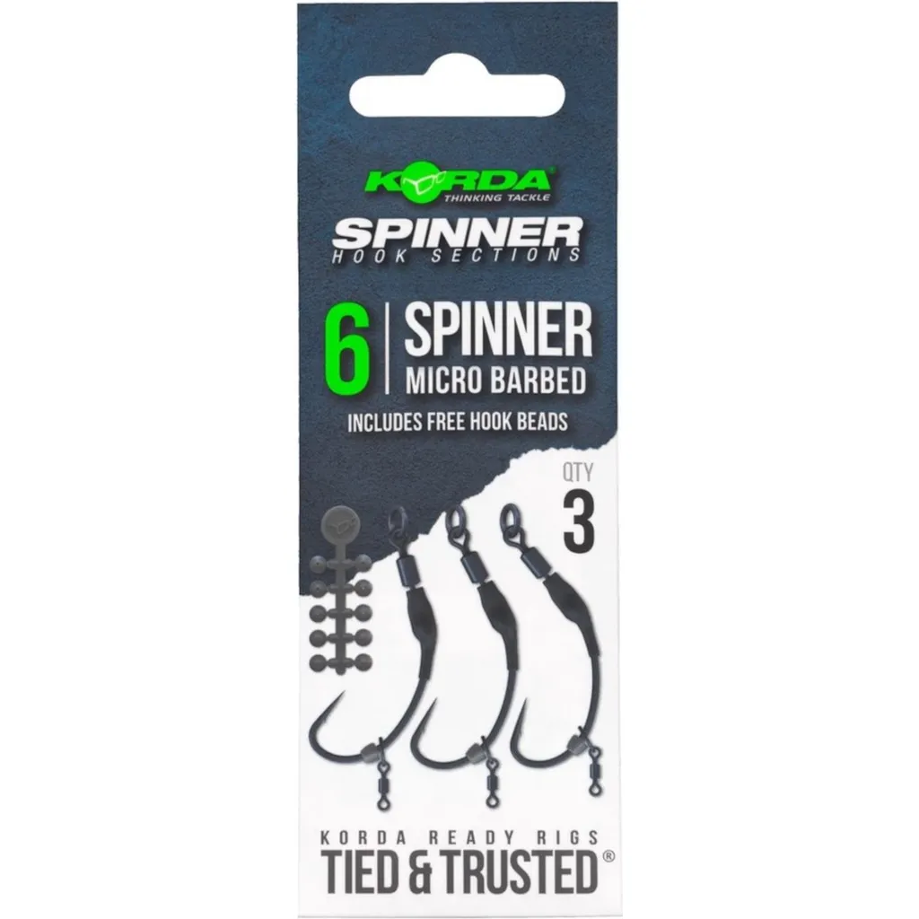 Korda Spinner Hook Sections Spinner Barbless #6
