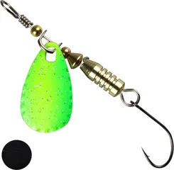 FTM Forellen Blinker Inline-Spinner 2.5g Gelb - Grün Glitter / Schwarz