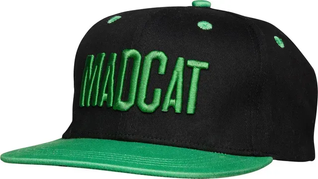 Madcat Skull Flatbill Cap Green Snapback One Size