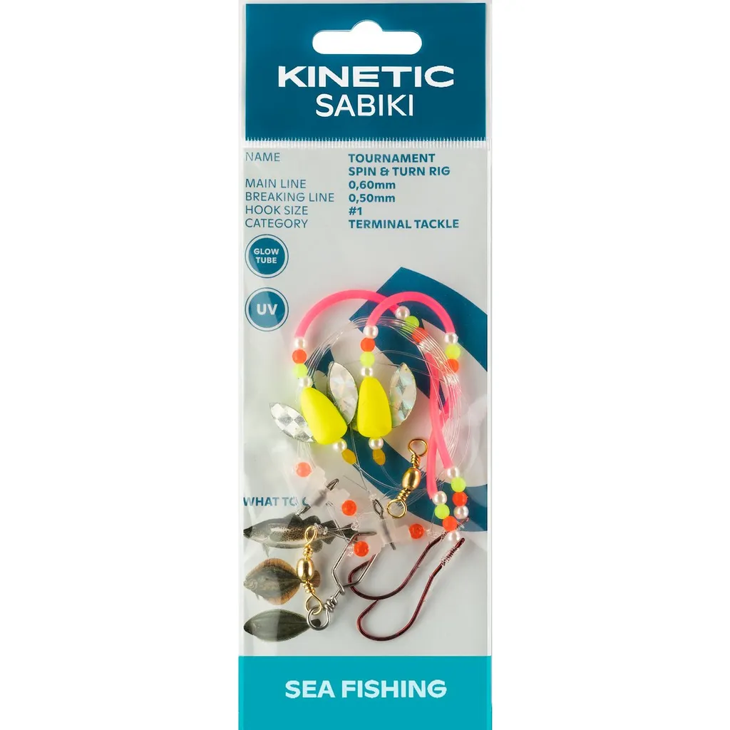 Kinetic Sabiki Tournament Spin&Turn Fertigvorfach #1 120cm 0.6kg Chartreuse Pink