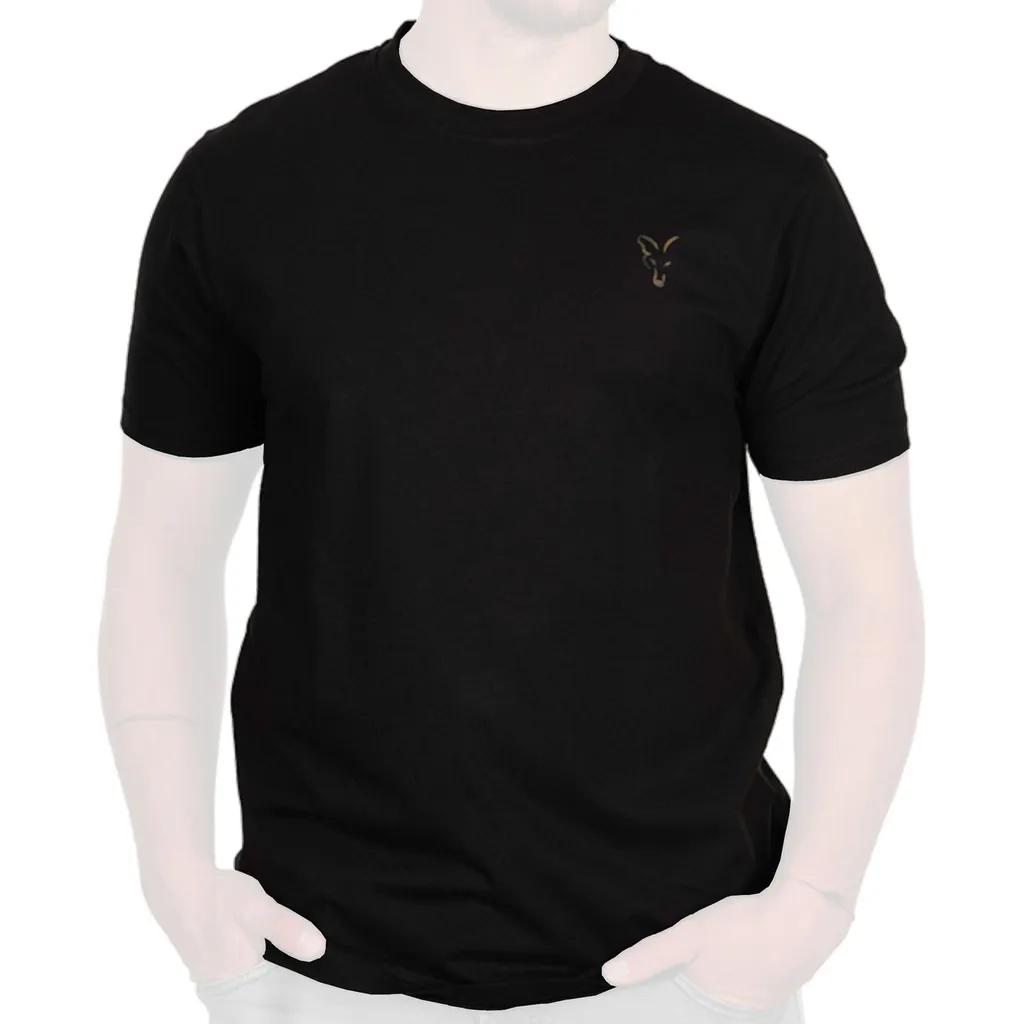 Fox Black Large Print T-Shirt Short Sleeve 100% Cotton