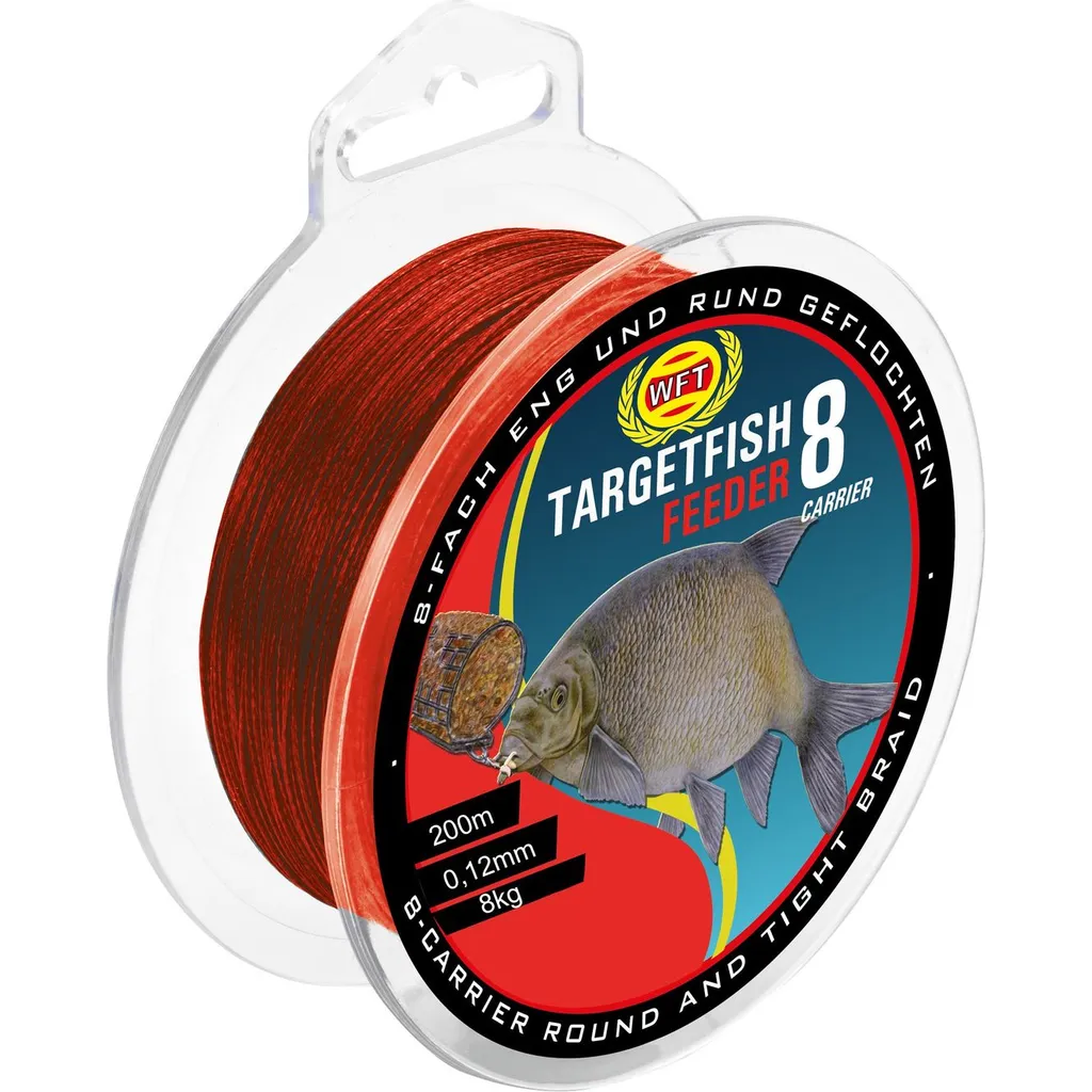 WFT TF8 Feeder Blood red Geflochtene Angelschnur 0.12mm 8kg 200m