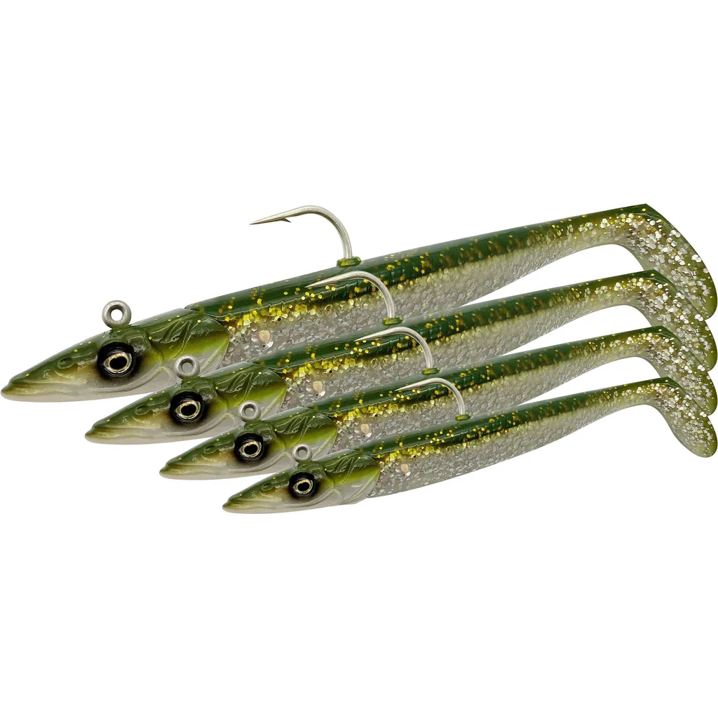 Savage Gear Sandeel V2 Gummiköder 14cm 33g Blue Pearl Silver UV