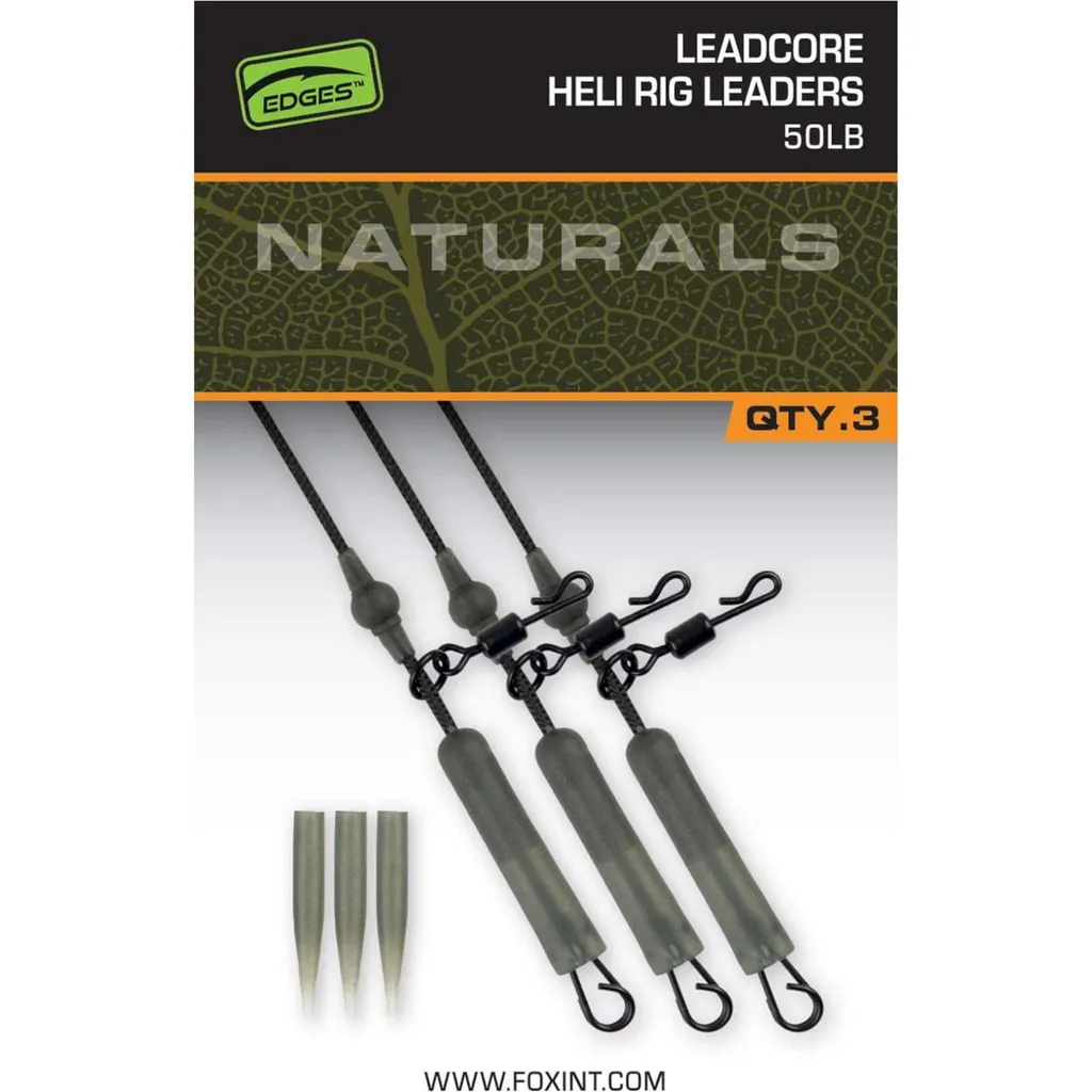Fox EDGES Naturals Leadcore Heli Rig Leaders 50lb 75cm
