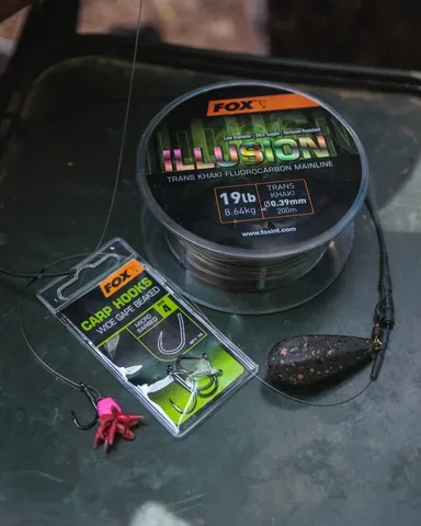 Fox Carp Ready Rigs Fluoro D-Rig 3pcs 4 8.62kg 30cm