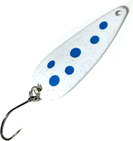 Troutwerk Spoon 4cm 5g White/Blue Dots Single Hook