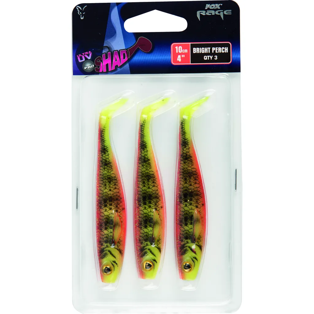 Fox Rage Pro Shad Packs 10cm UV Bright Perch