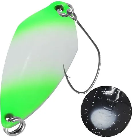 FTM Spoon Tremo 0.9g 2.9cm Neon Green Lumi / Black With Glitter Lumi Single Hook