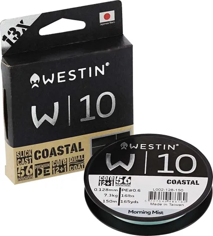 Westin W10 13 Braid Coastal Geflochtene Schnur 1500m 0.148mm 8.7kg Morning Mist